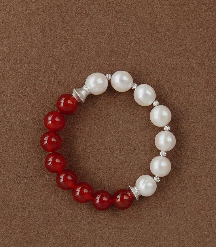 Carnelian and Pearl Bracelet