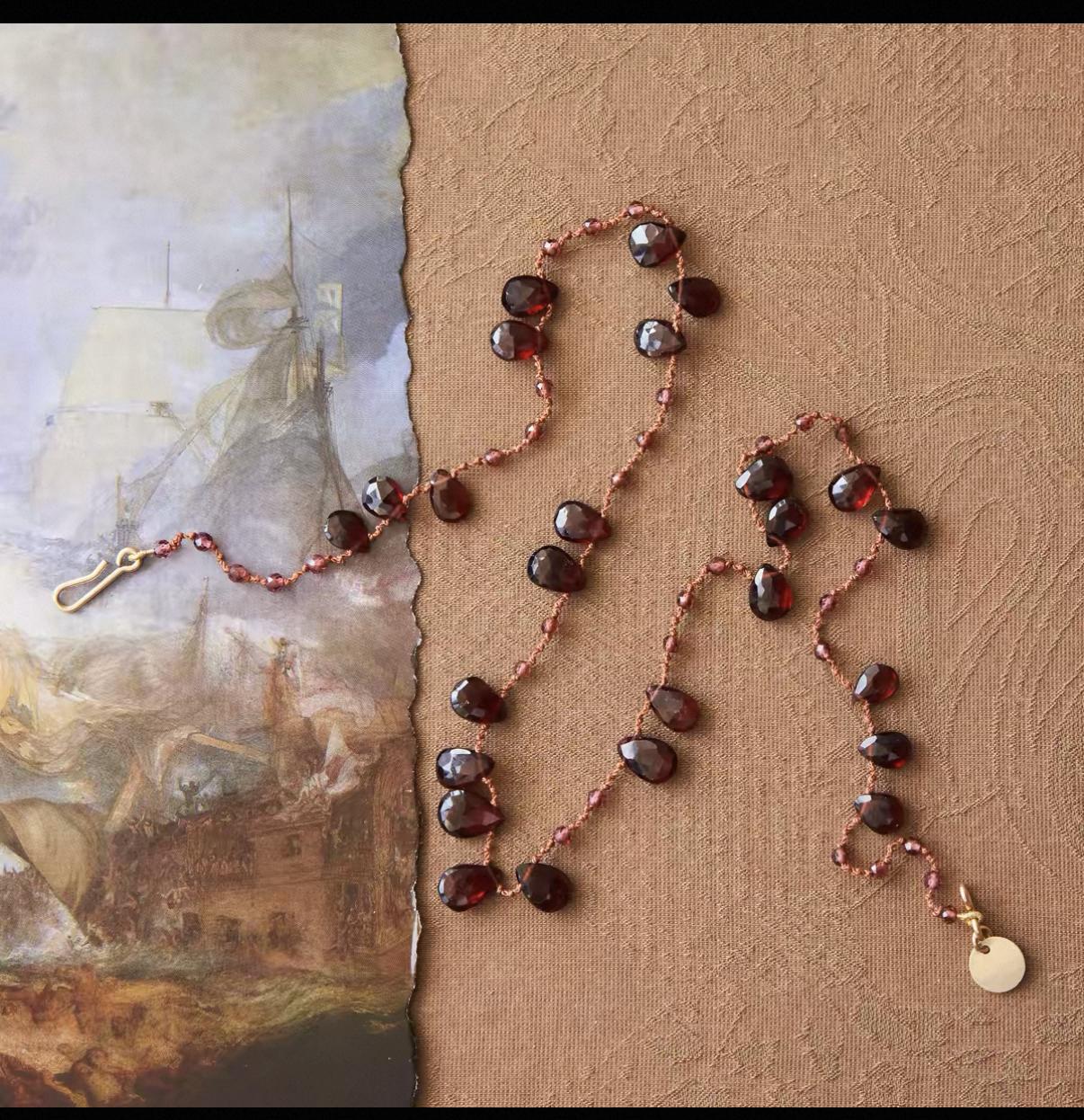 Garnet Drop Necklace