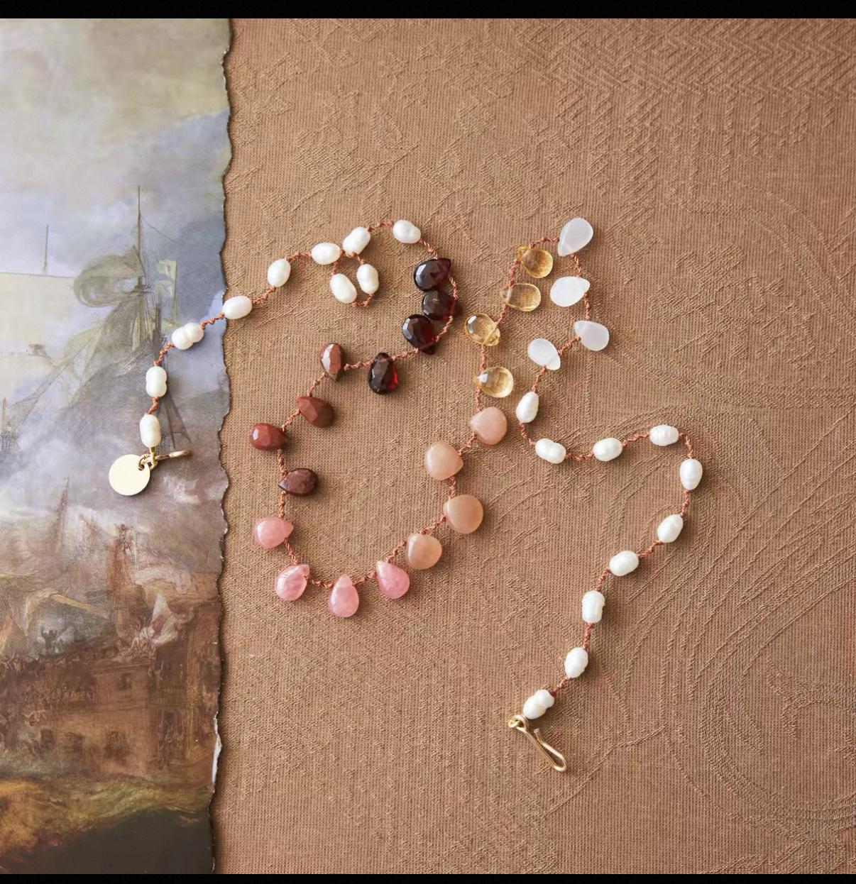 Multi-Stone Drop Necklace