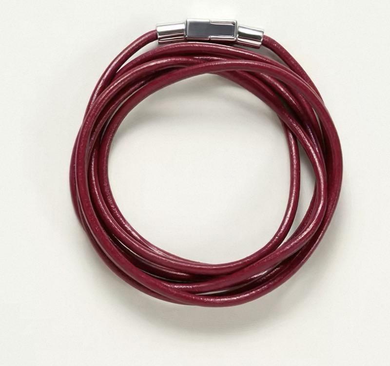 Burgundy Leather Wrap Bracelet