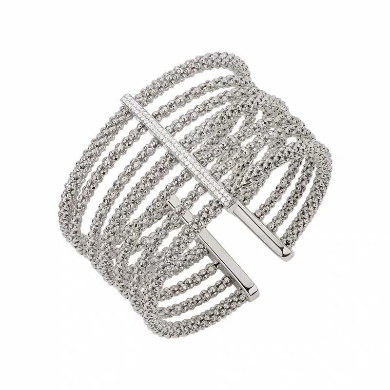 Silver Diamond Cuff